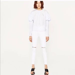 White high waisted denim